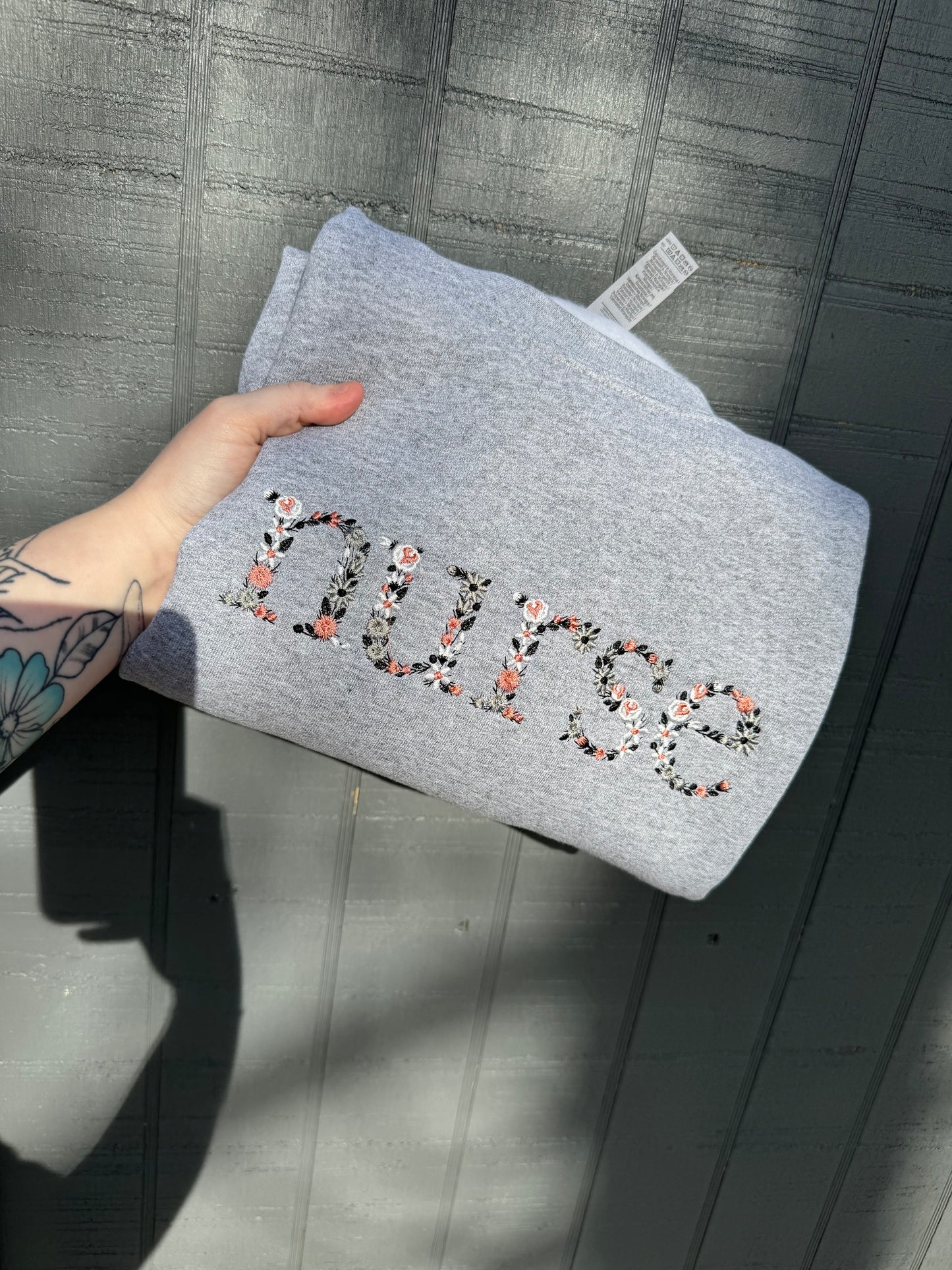 Floral nurse embroidery