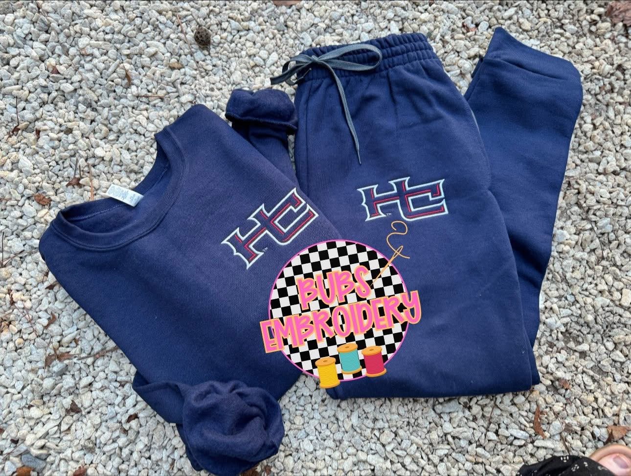 HC embroidery sweatshirt/pants OR set