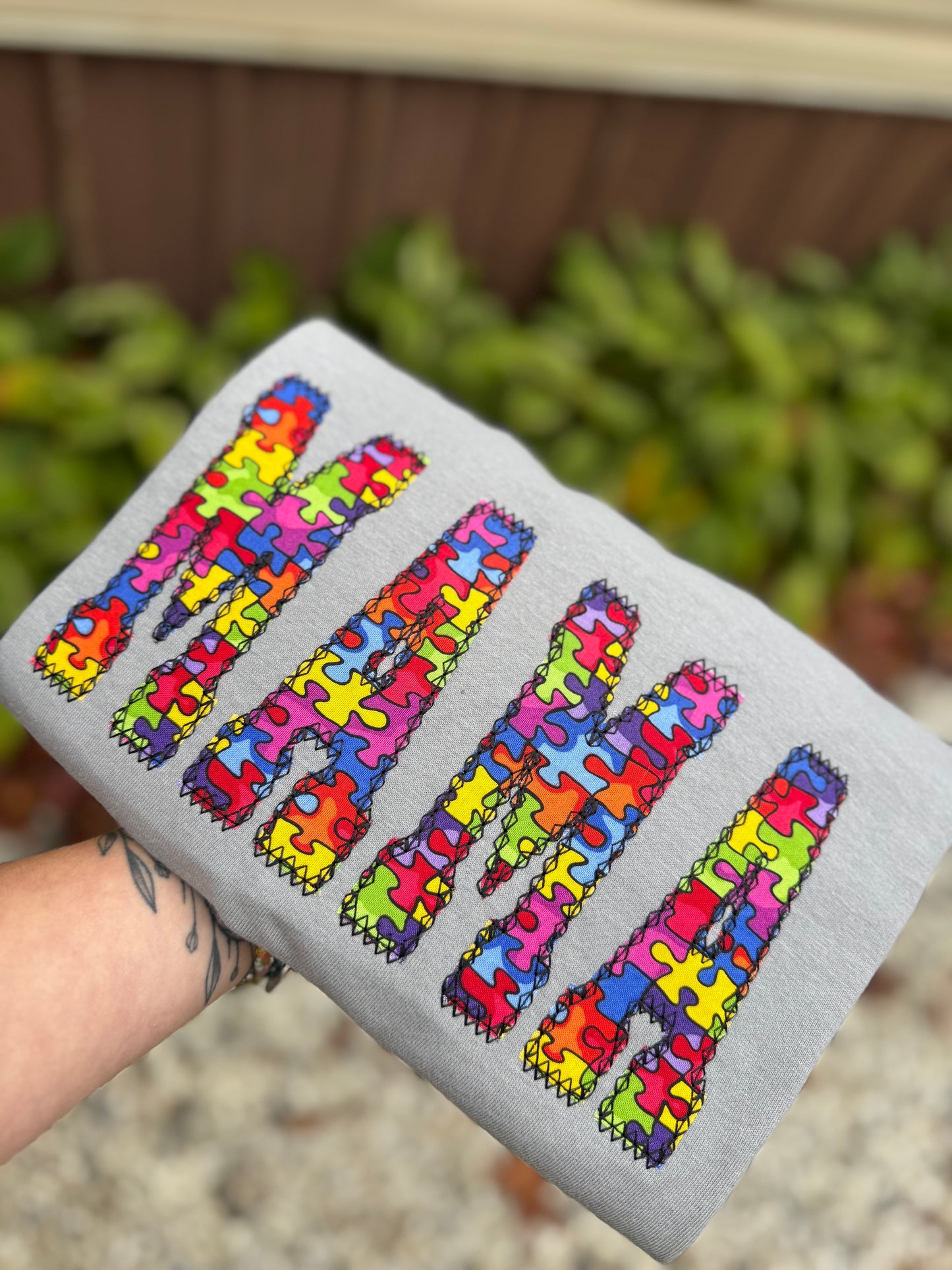 CUSTOM name puzzle piece appliqué