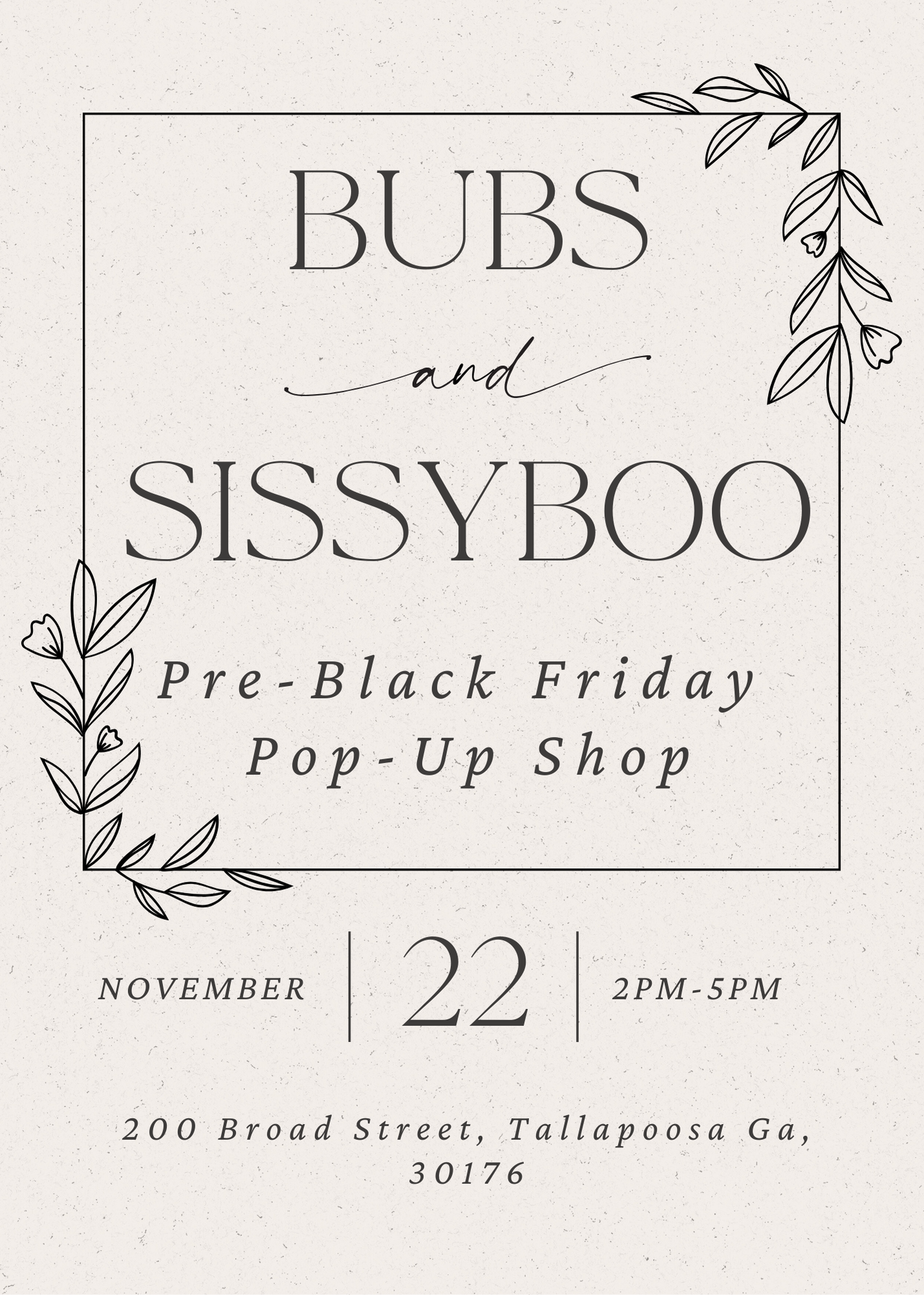 Bubs & Sissyboo event ticket