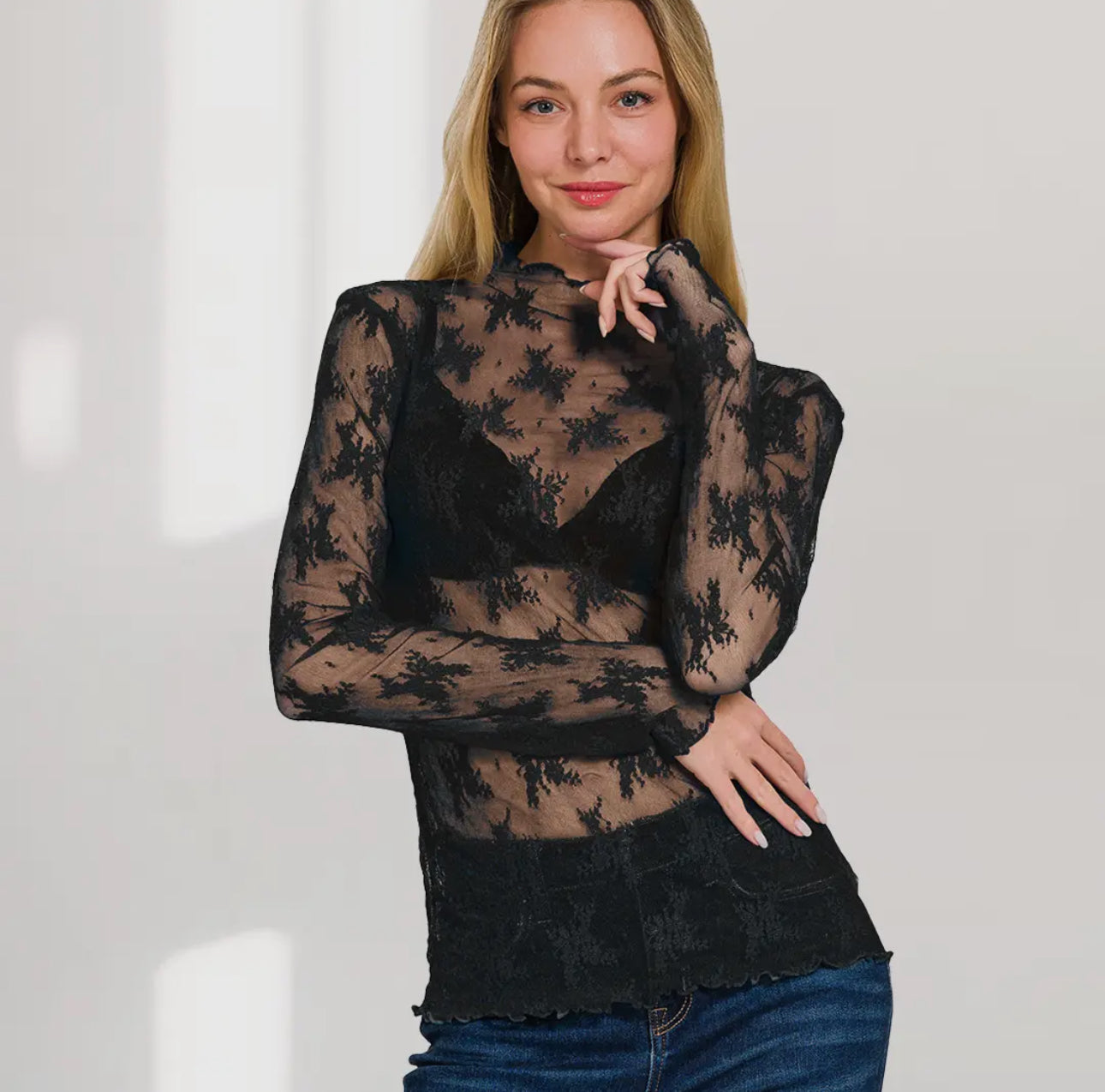 **The Pink Place** 
Black lace undershirt