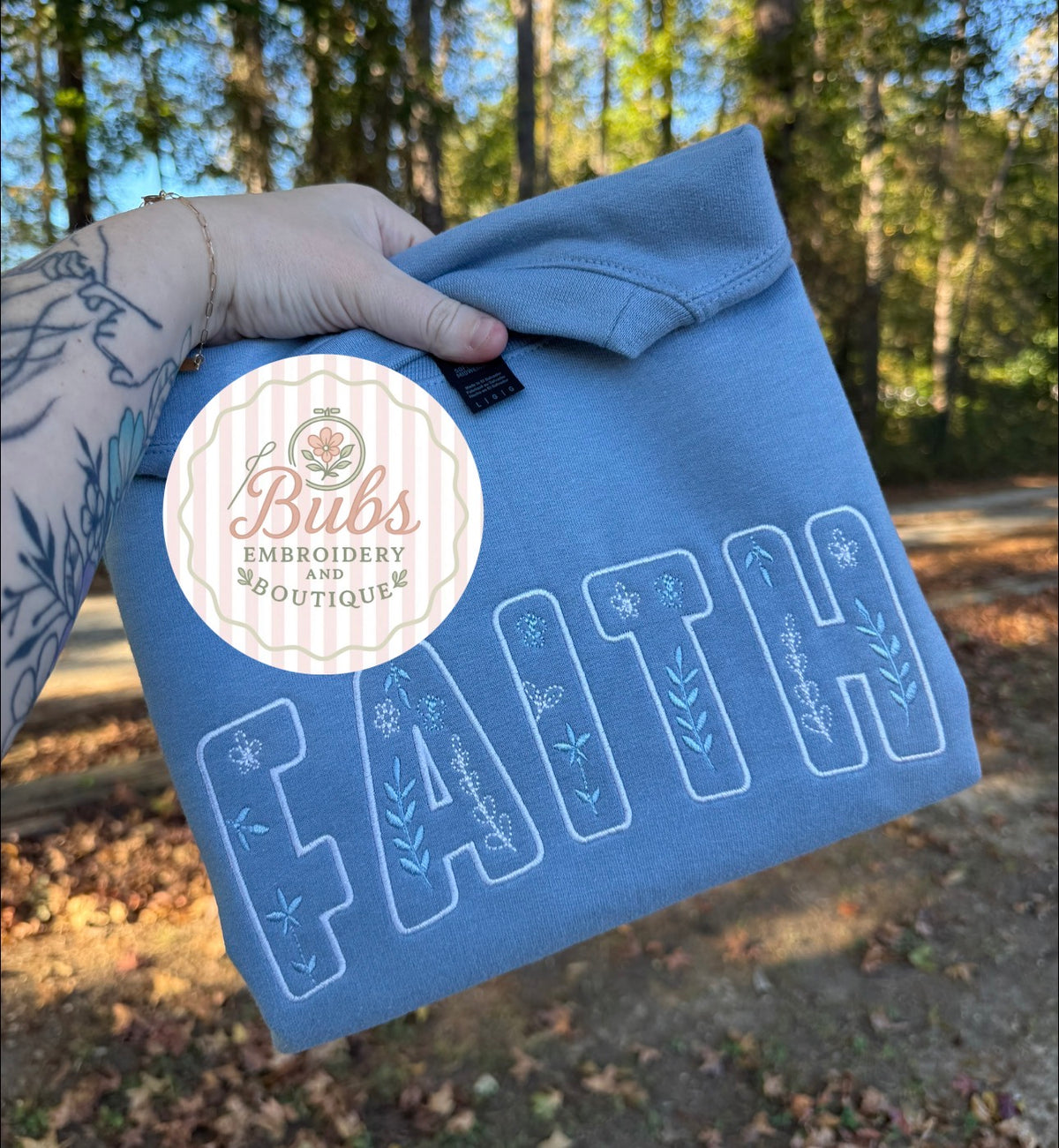 Floral bubble font custom word/short saying sweatshirts