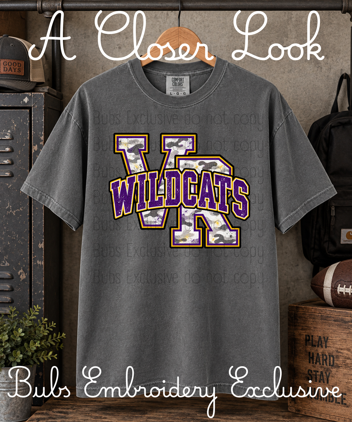 White camo varsity school spirit dtf transfer (CUSTOMS AVAILABLE) (Copy)
