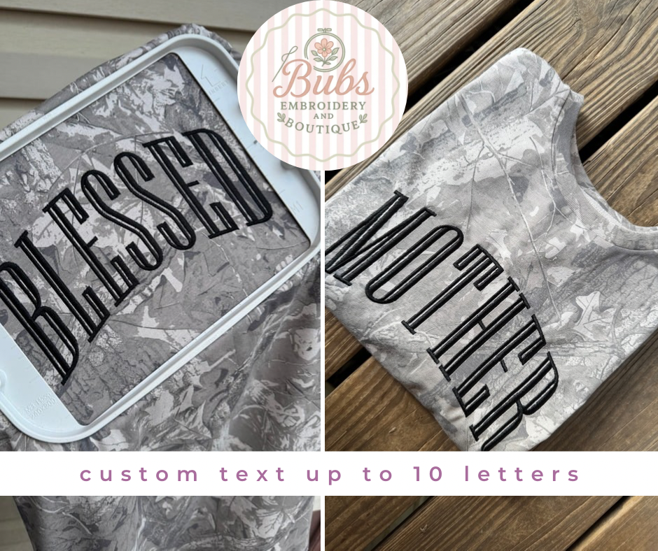 Custom word camo shirts