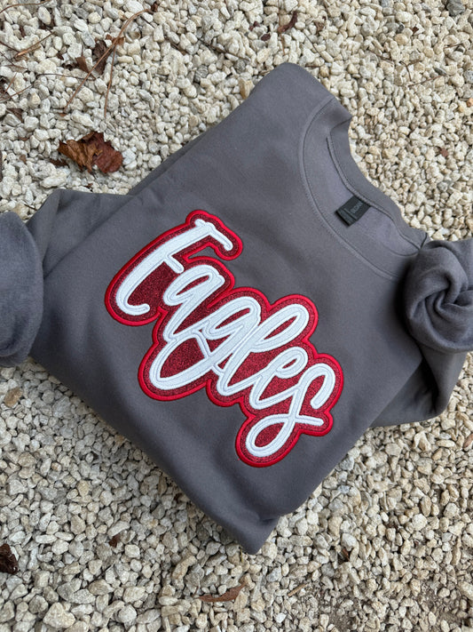 eagles double stack glitter embroidery