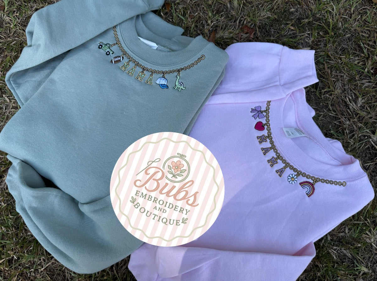 Boy mama Embroidery necklace