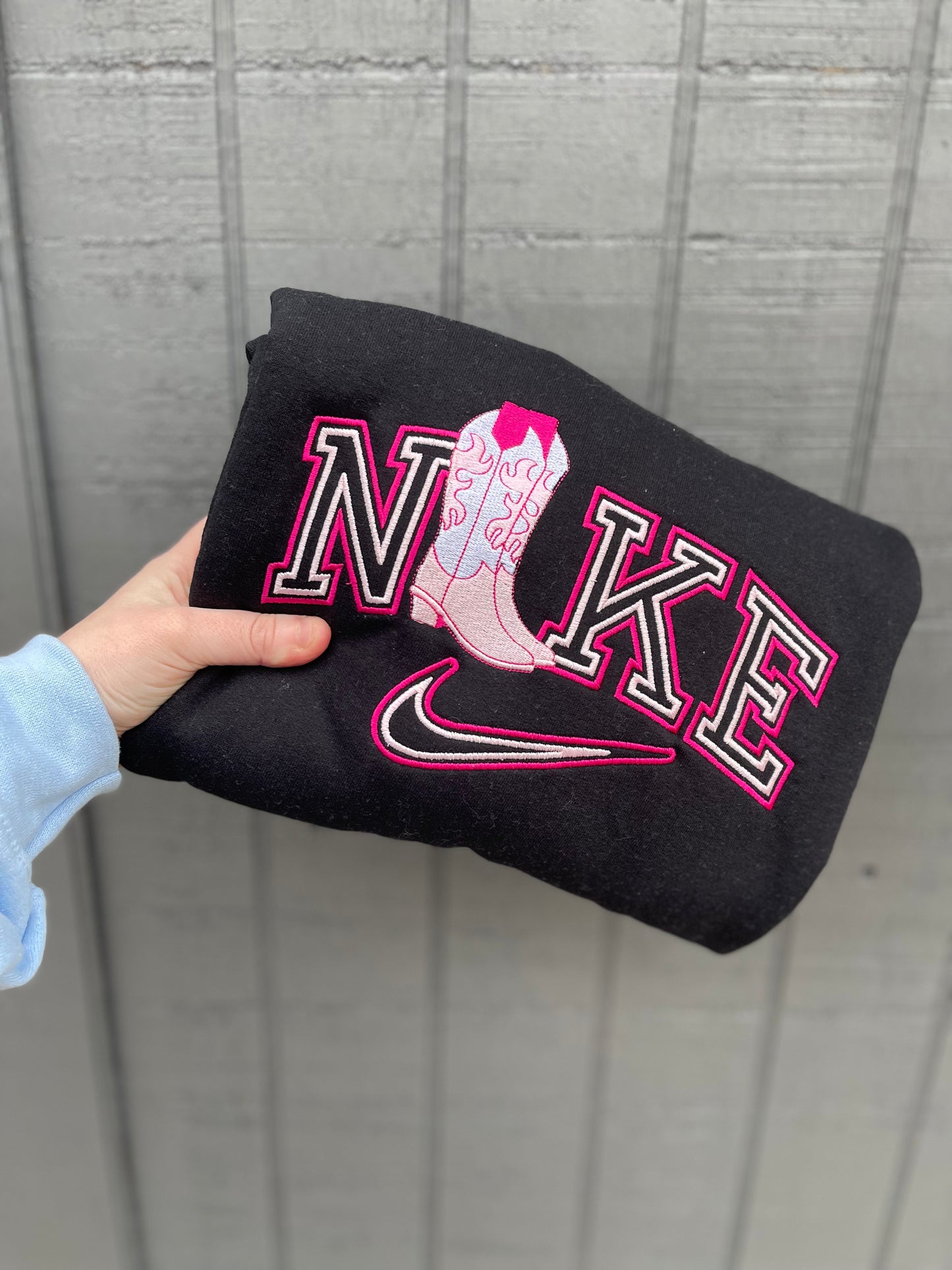 Pink boots inspired crewneck