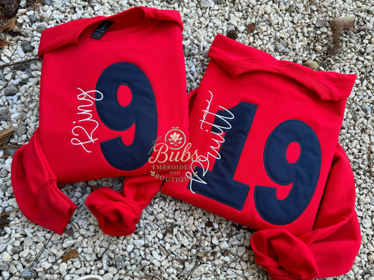 Custom number sweatshirt w/last name
