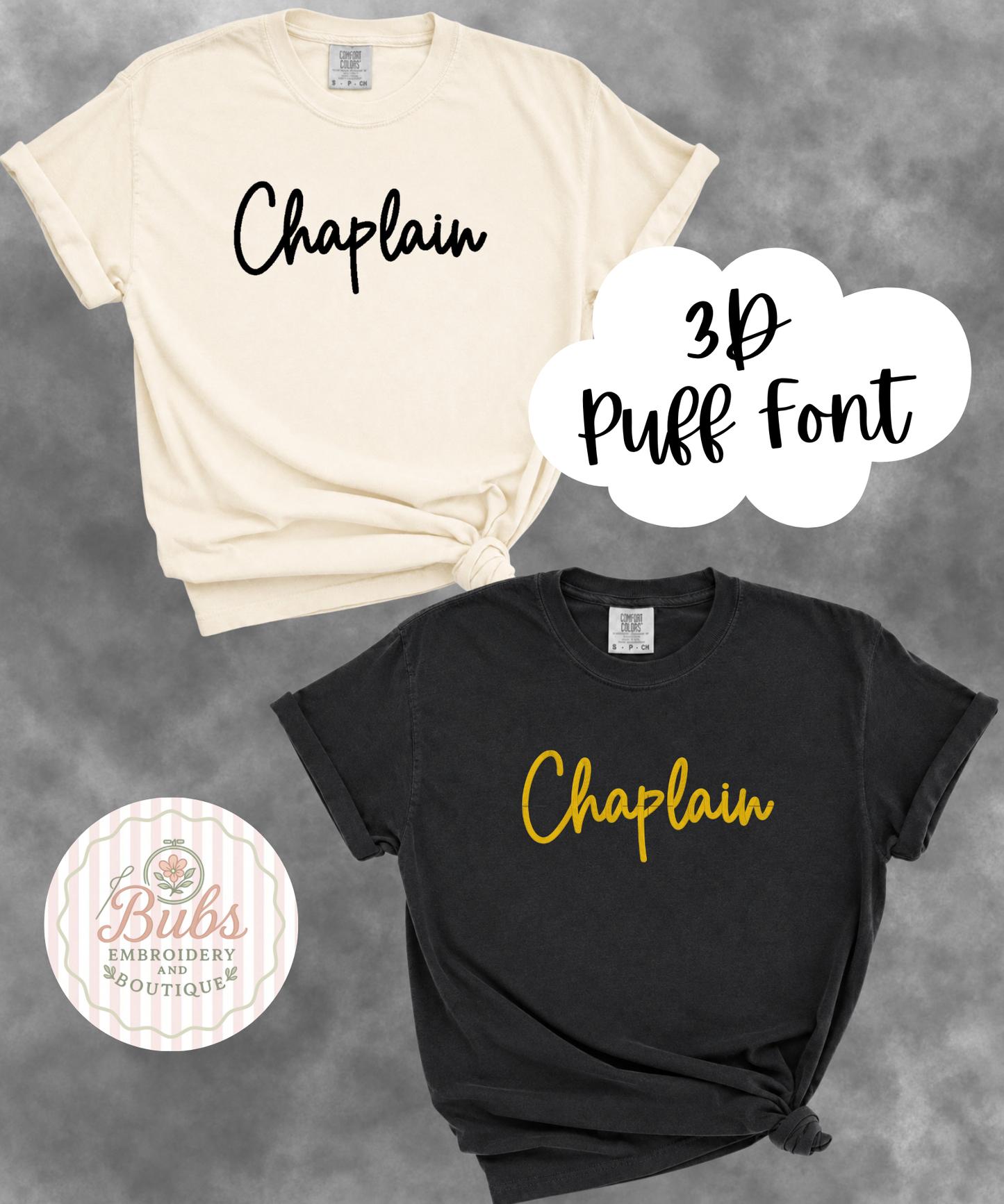 Chaplain 3D puff embroidery