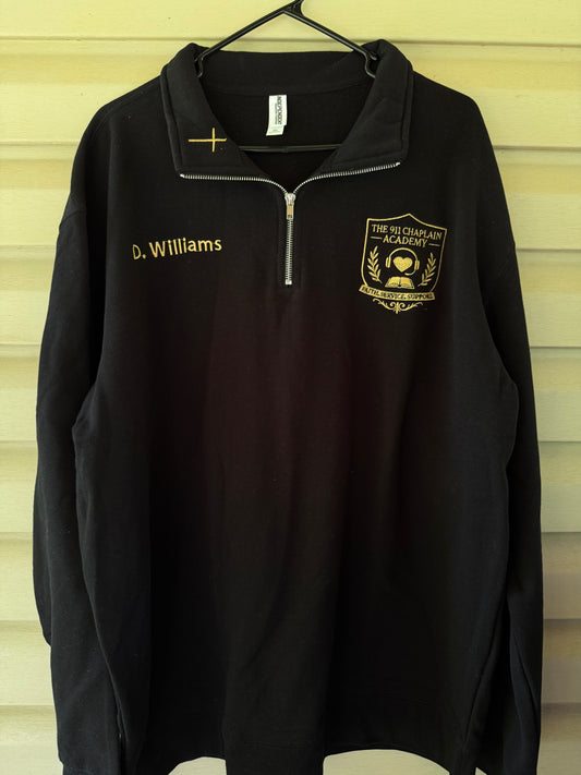 Chaplain black 1/4 zip