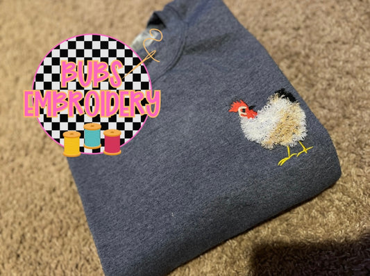 Fluffy chicken embroidery (youth & adult)