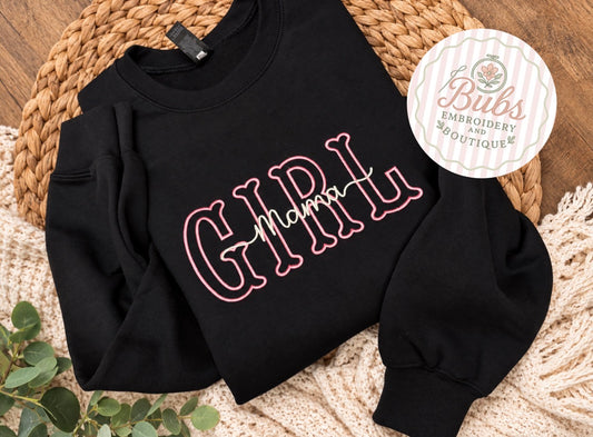 Custom fishtail/cursive embroidery