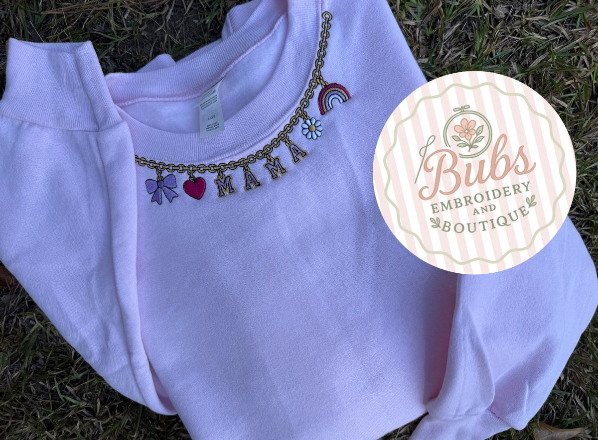 Girl mama Embroidery necklace
