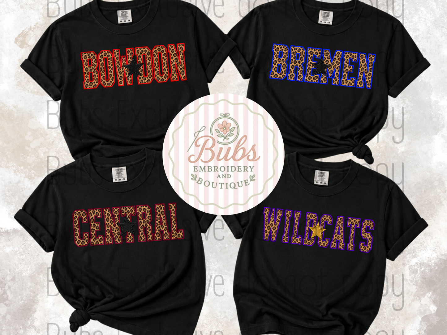 Leopard/Star School/Team spirit dtf shirt (customs available)