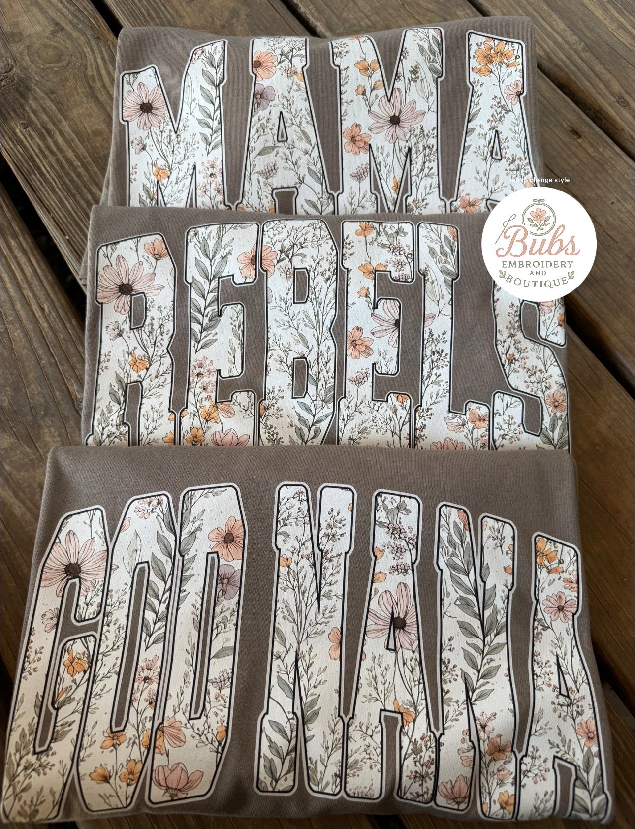 CUSTOM name/word wildflower dtf tee