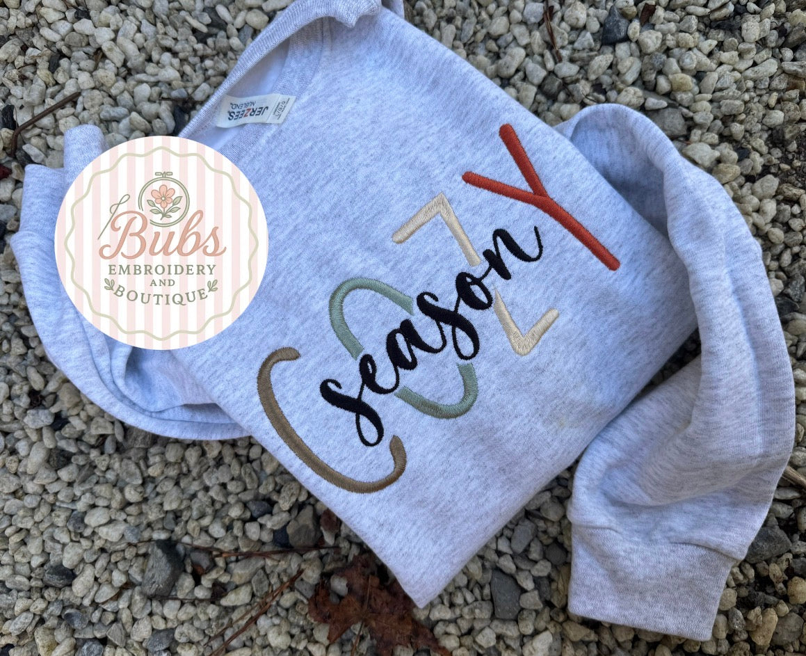 Cozy season embroidered sweatshirt