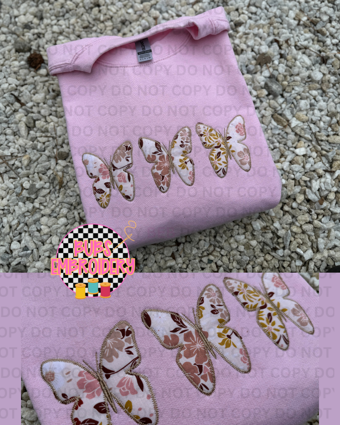Butterfly trio appliqué