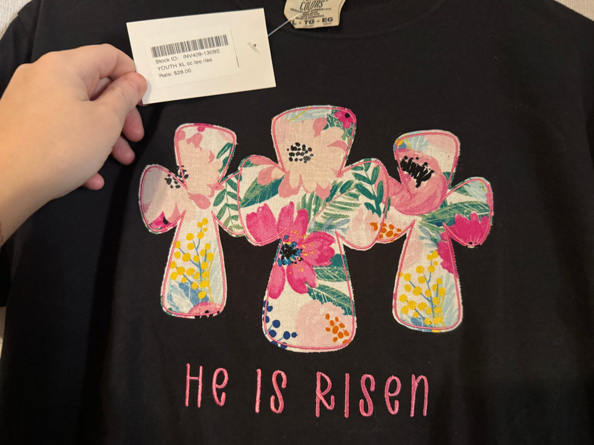 Youth XL short sleeve he is risen comfort color tee