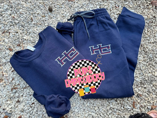HC embroidery sweatshirt/pants OR set