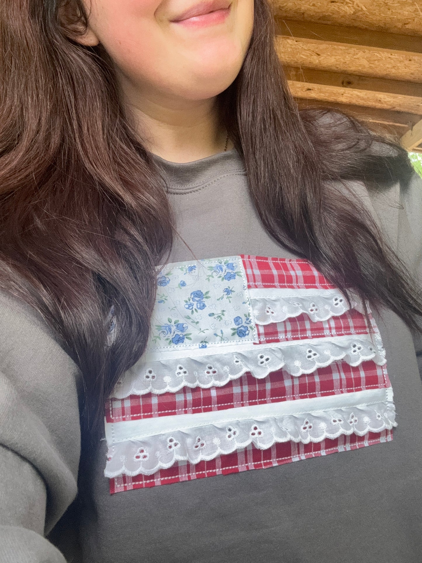 Ruffle American flag embroidery