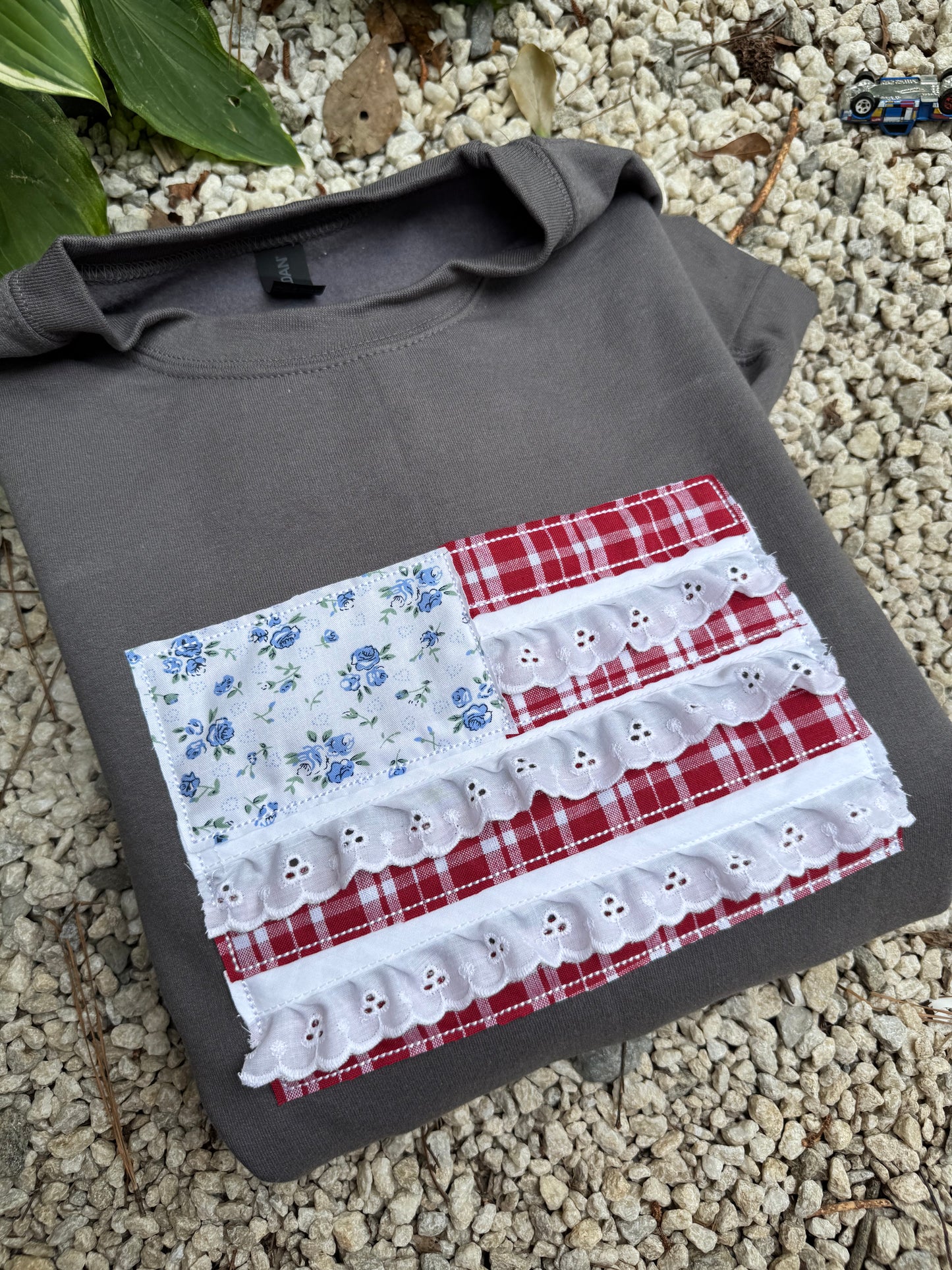Ruffle American flag embroidery
