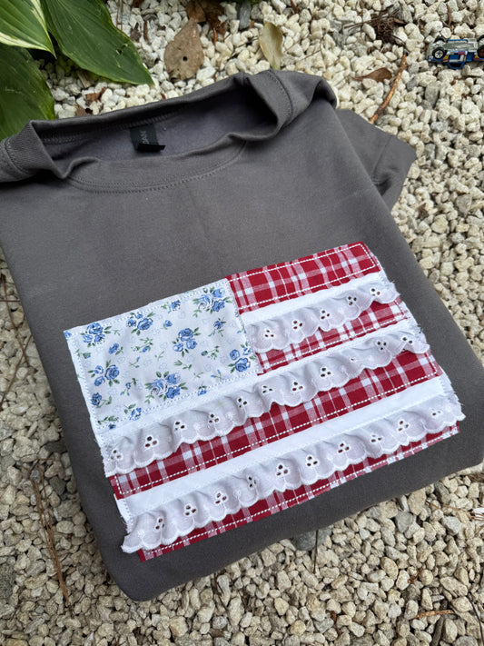 Ruffle American flag embroidery