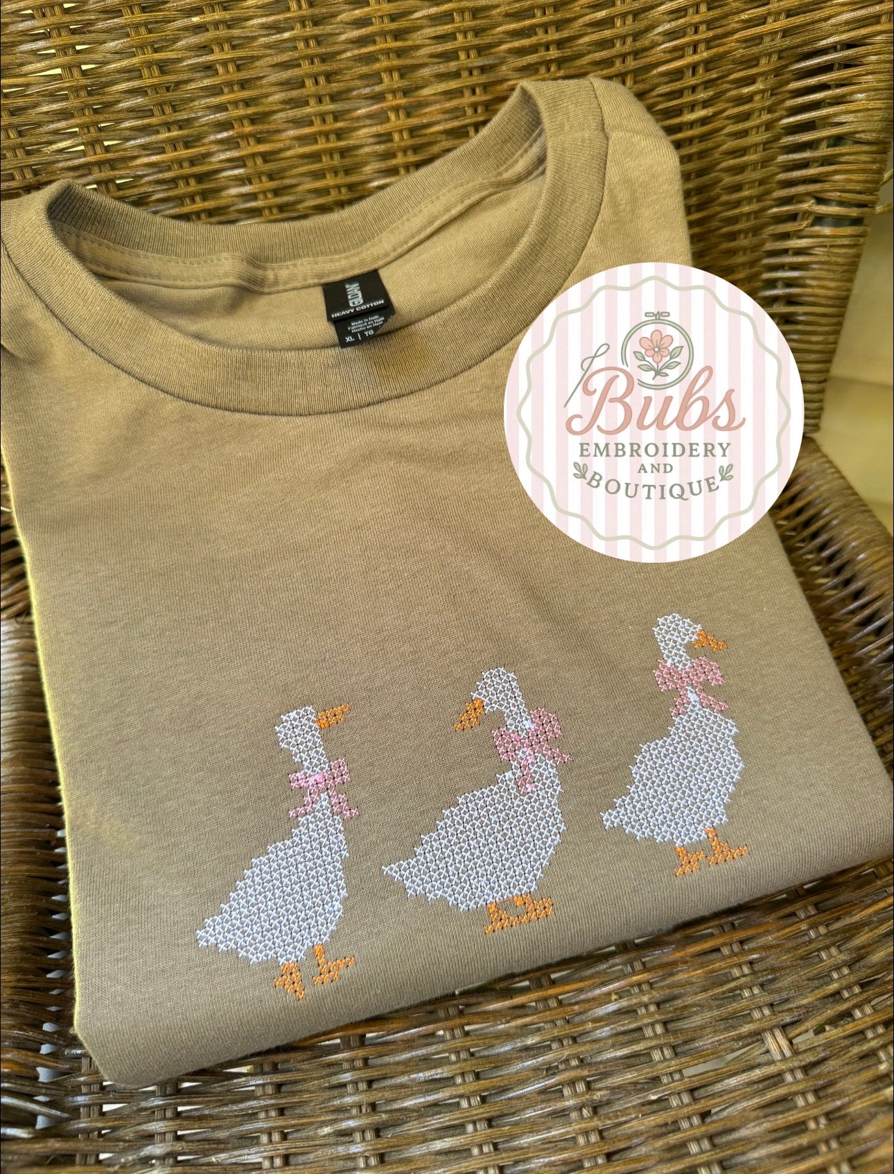 Crossstitch goose trio