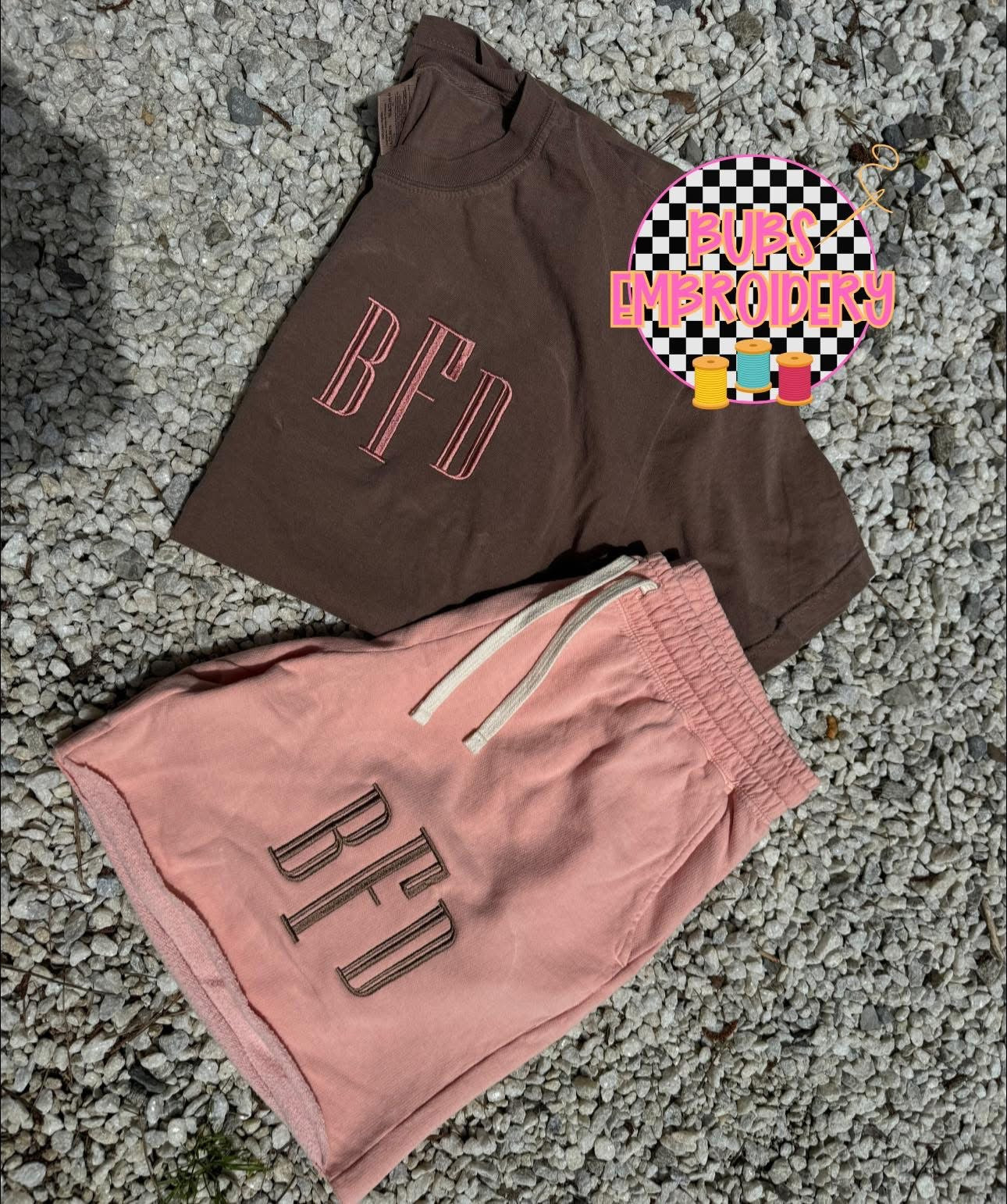 Monogram tee and short SET