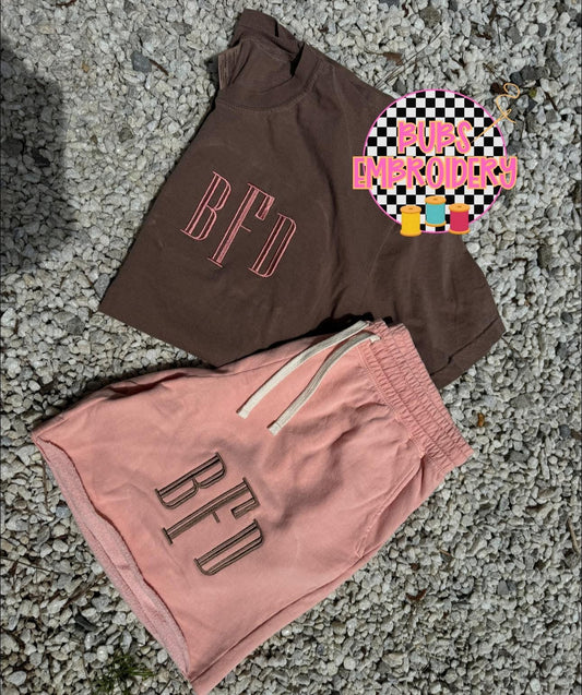 Monogram tee and short SET