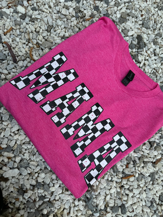 **The Pink Place** checkered mama tee
