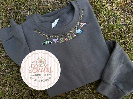 Mama of both necklace embroidery