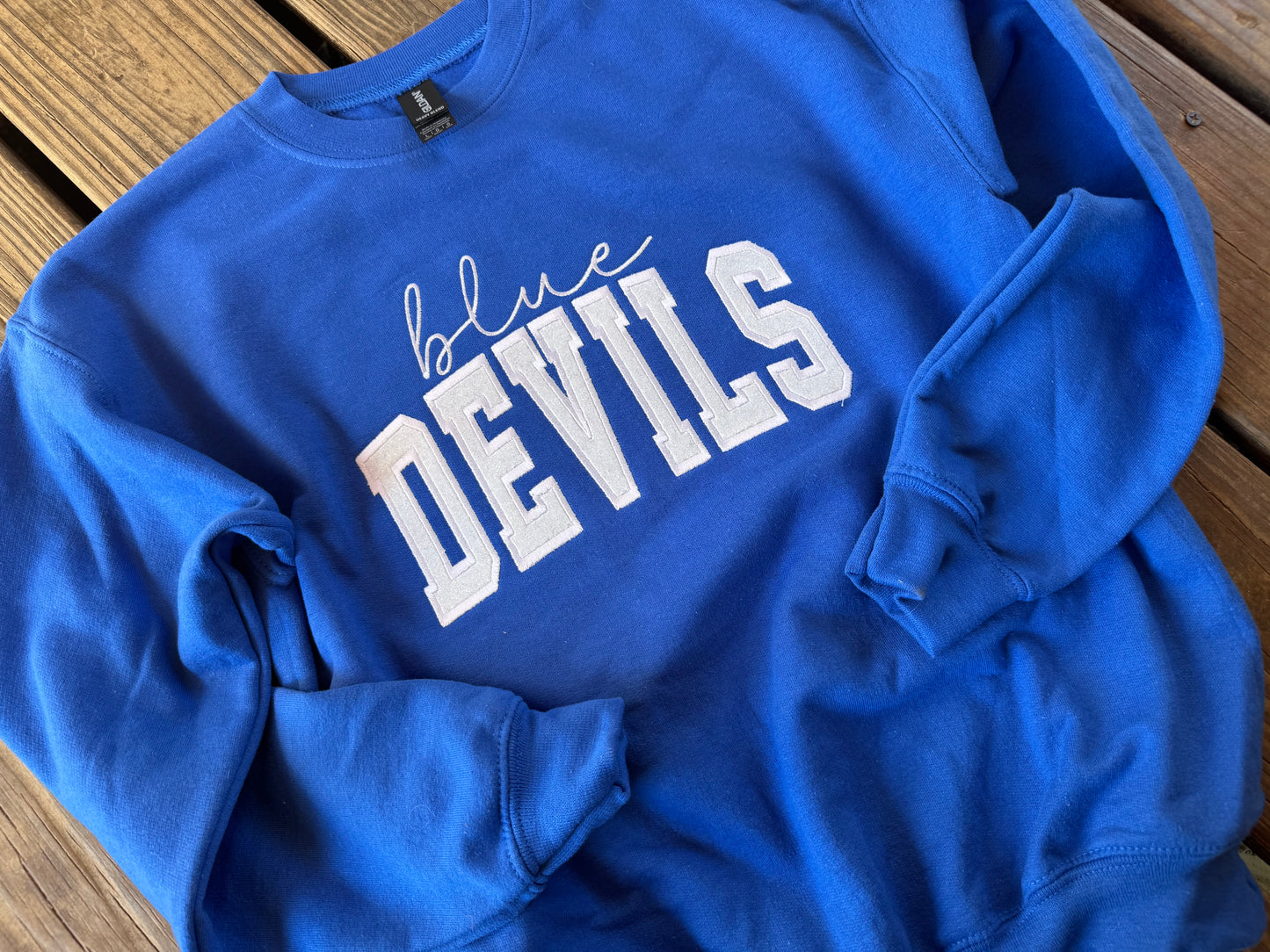 Blue devils white glitter