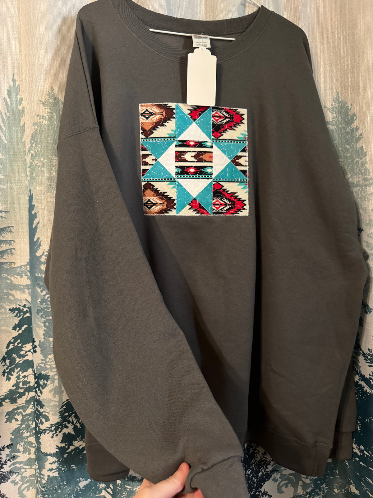 3XL quilt block Hanes sweatshirt