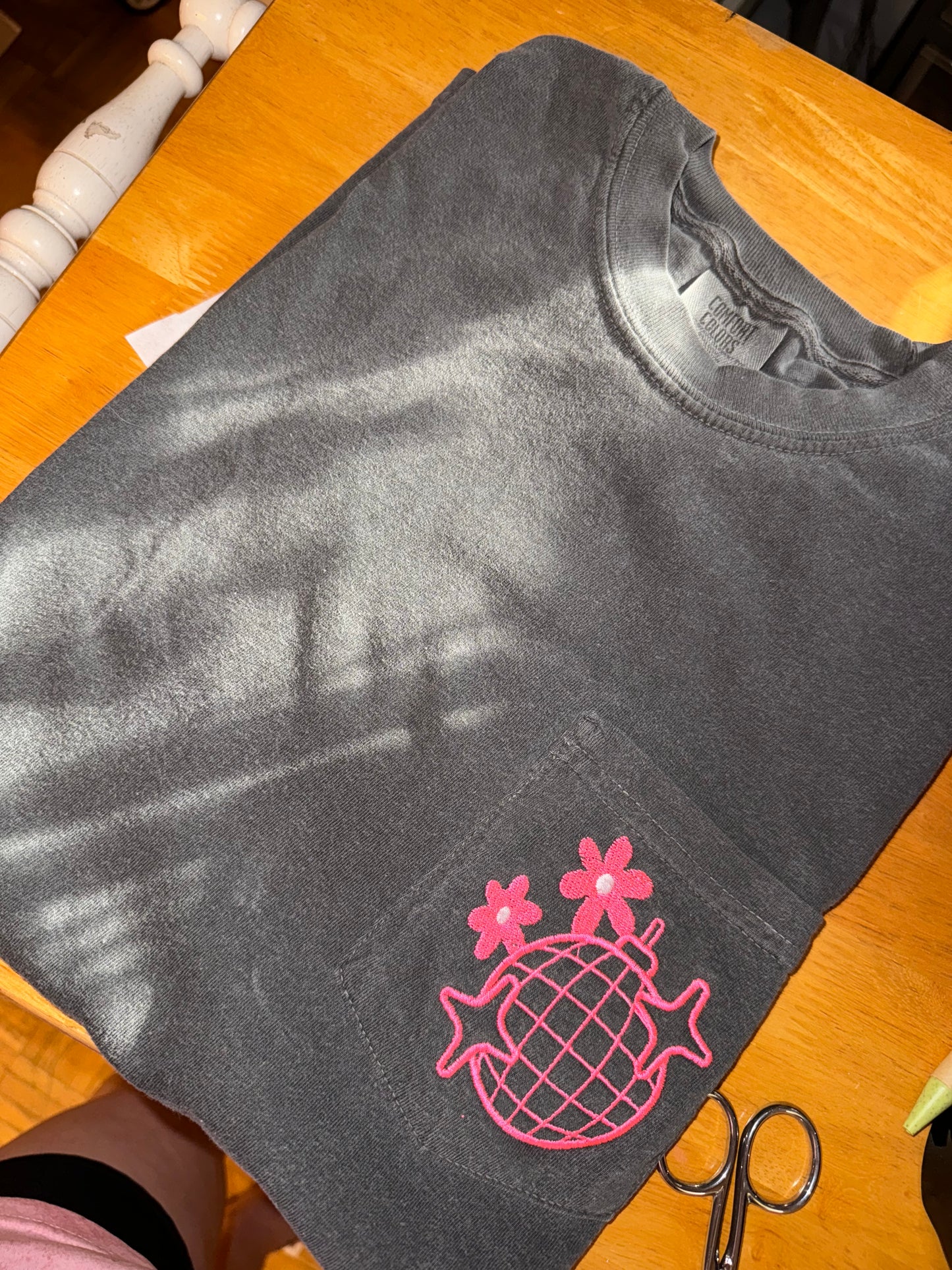 **The Pink Place**  comfort color pocket tee
