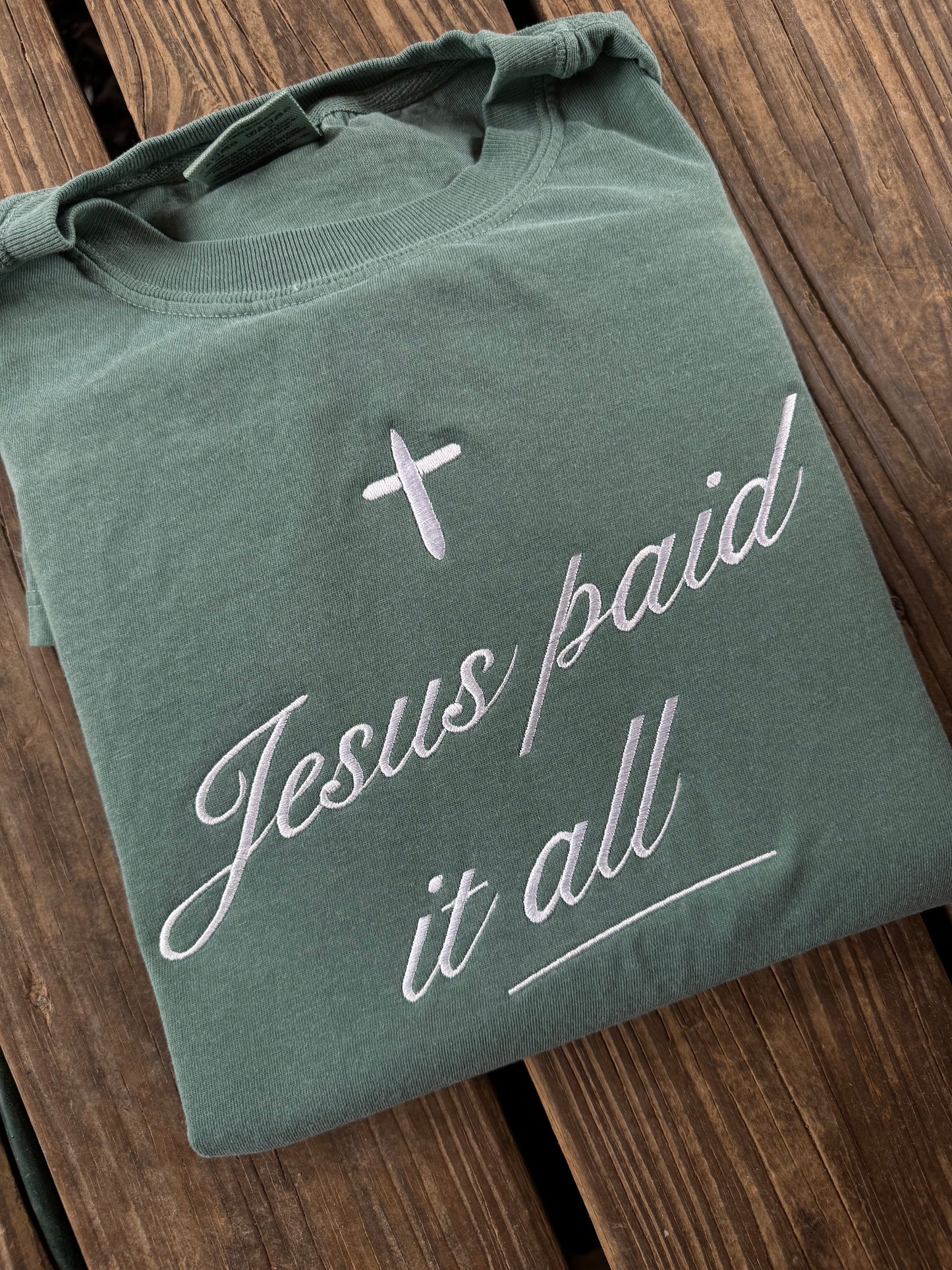 Jesus paid it all embroidery