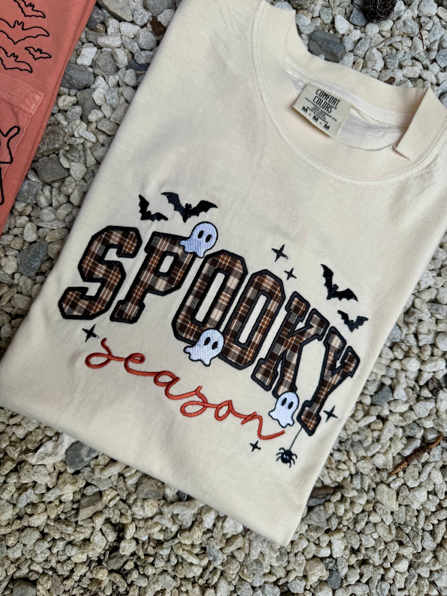 Plaid spooky season embroidery