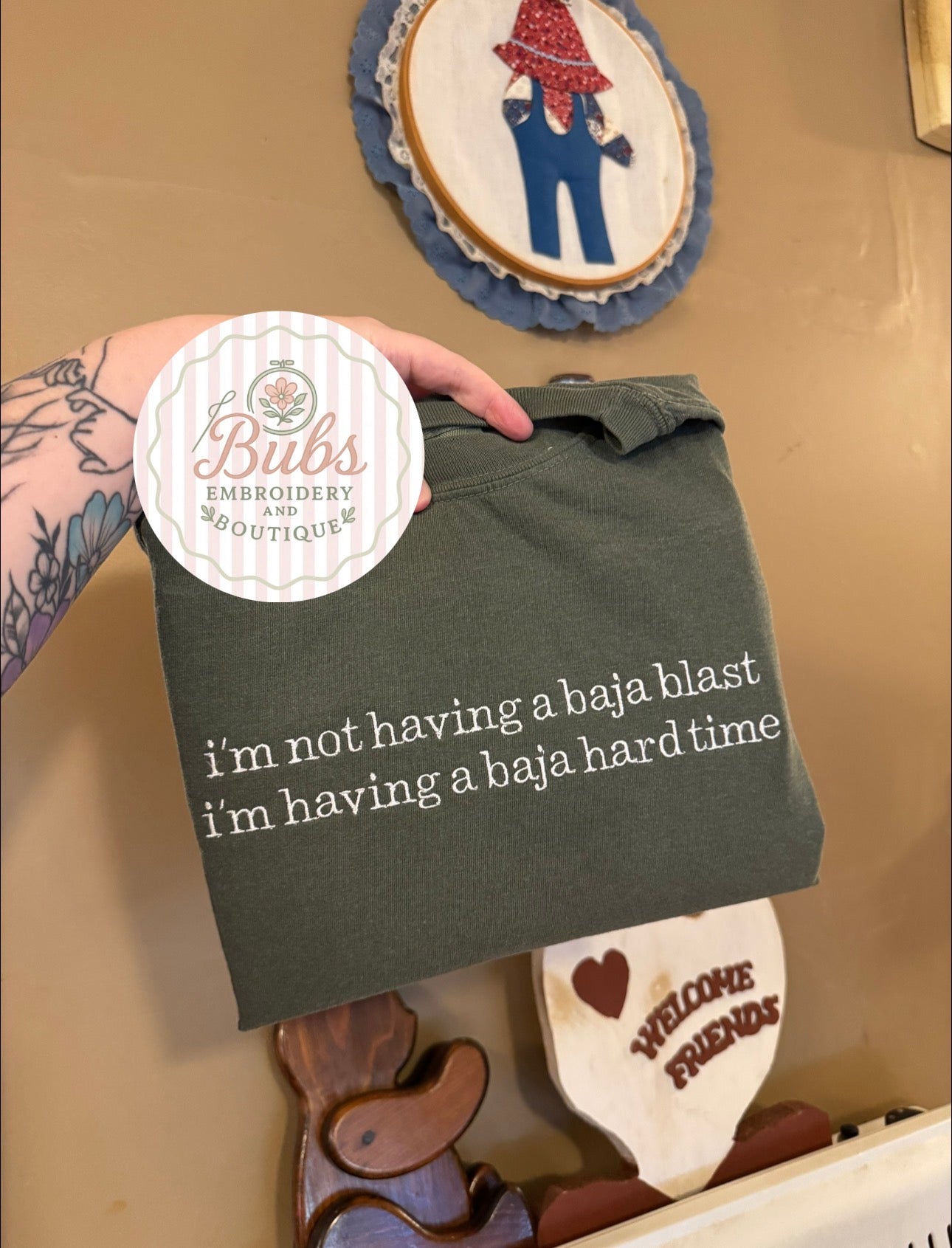 Baja hard time embroidery