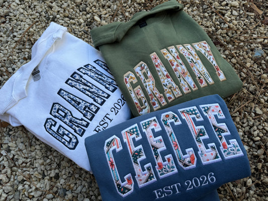 Custom name/year applique