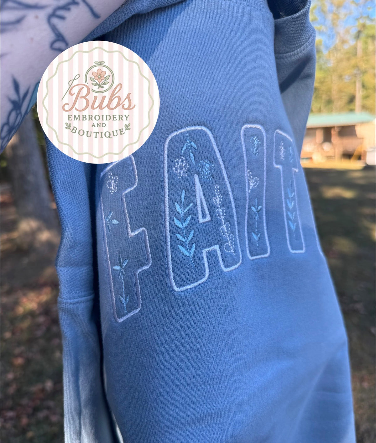 Floral bubble font custom word/short saying sweatshirts