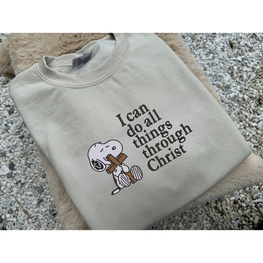 I can do all things snoopy sweatshirt