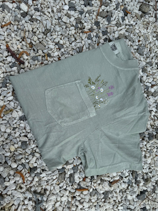 **The Pink Place** comfort color pocket tee