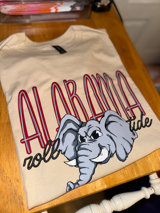 Alabama roll tide doodle (dtf)