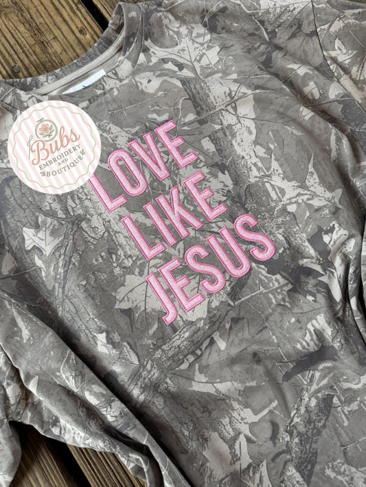 Love like Jesus camo ss tee