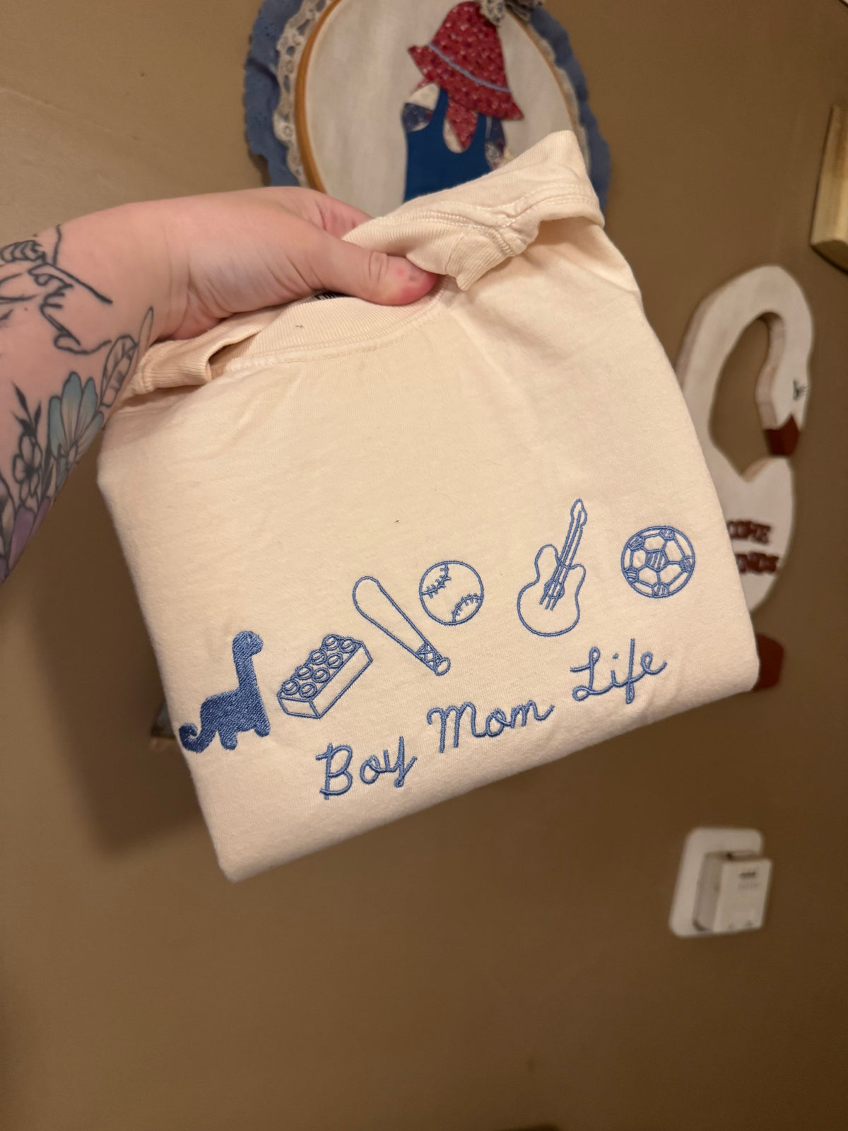 Boy Mom Life Embroidery