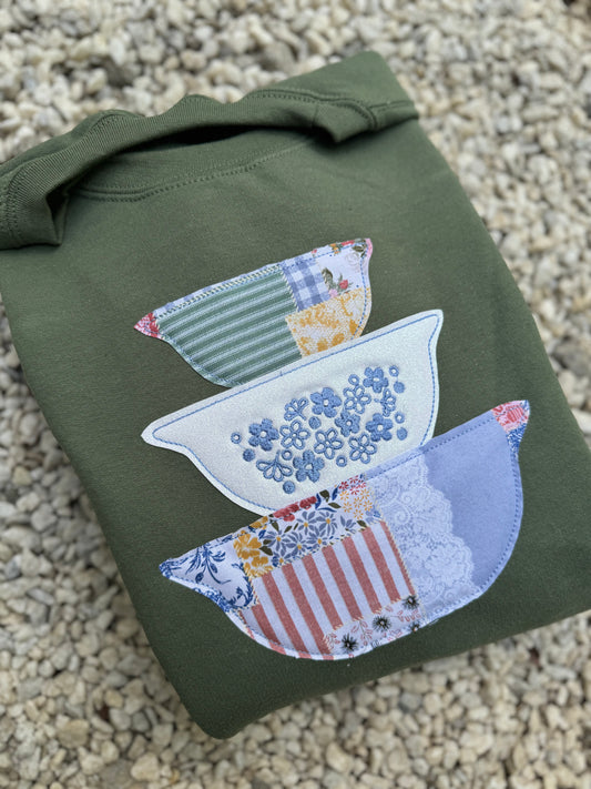 Patchwork Pyrex bowls