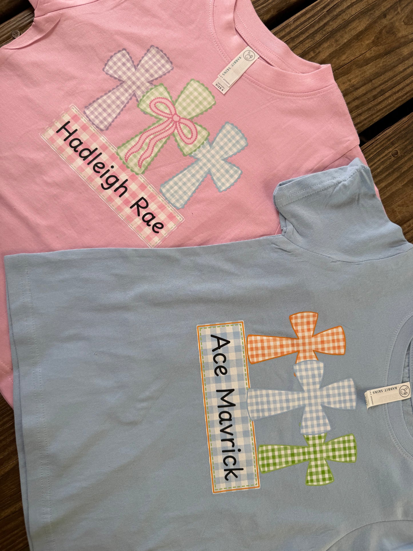 Cross trio custom name tees (infant and toddler) dtf transfer