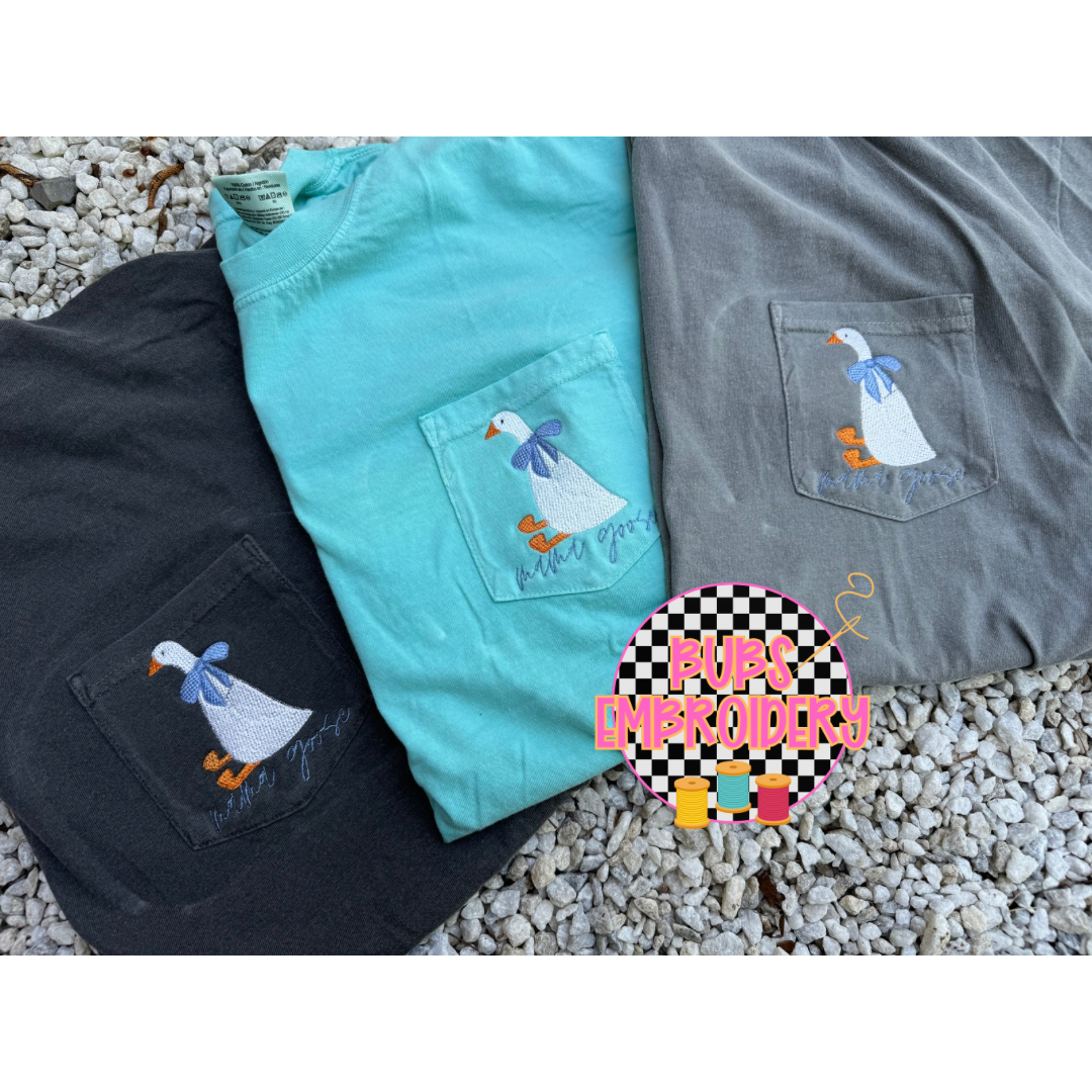 **The Pink Place** Mama goose comfort color pocket tees