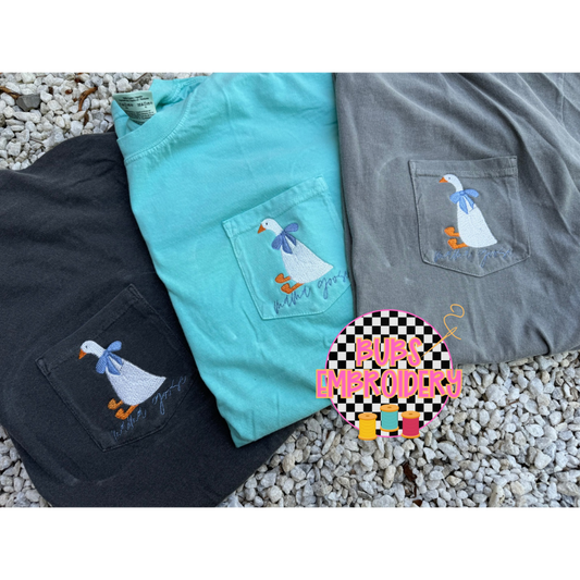 **The Pink Place** Mama goose comfort color pocket tees