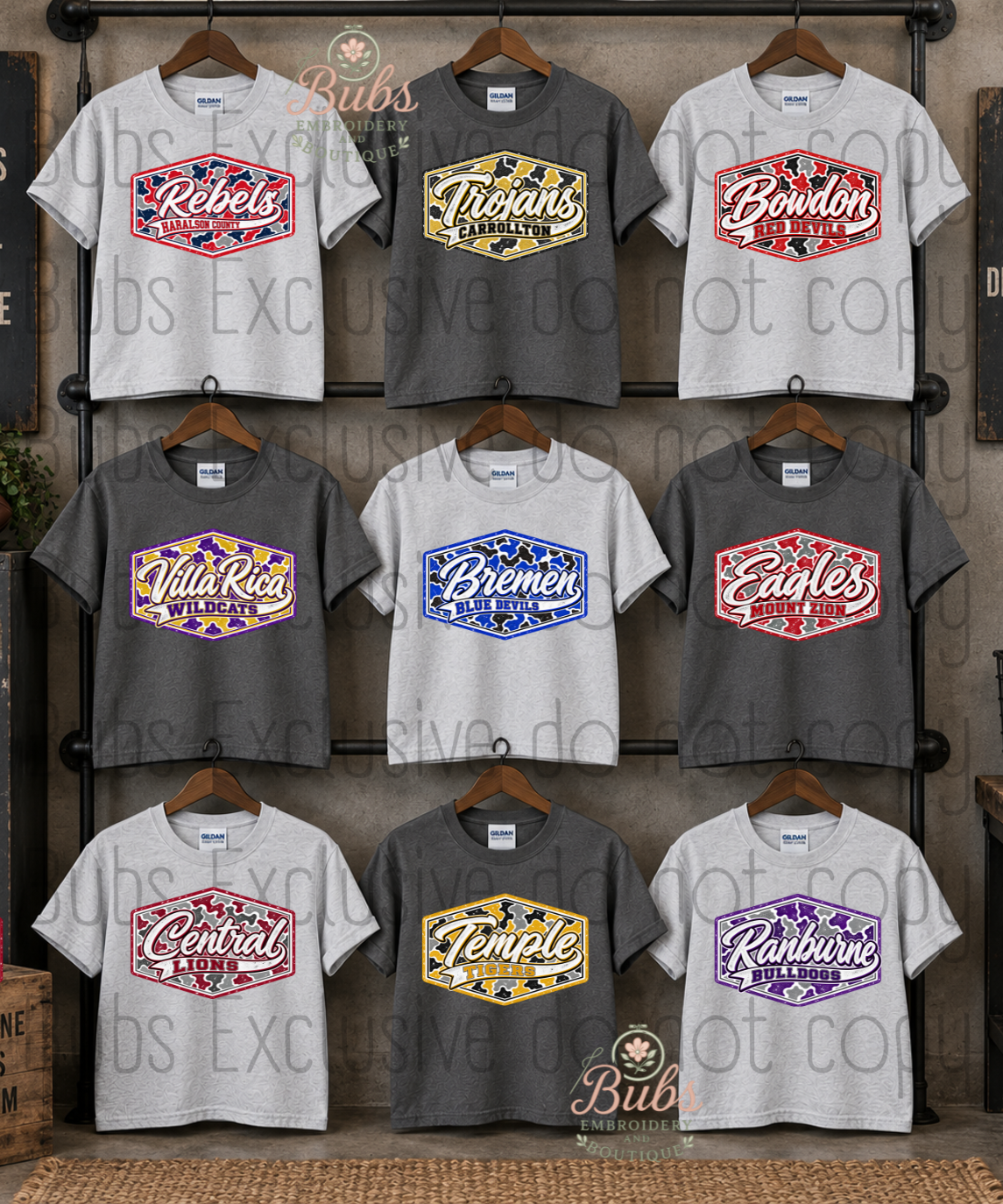 School color Camo (CUSTOM TEAMS AVAILABLE)