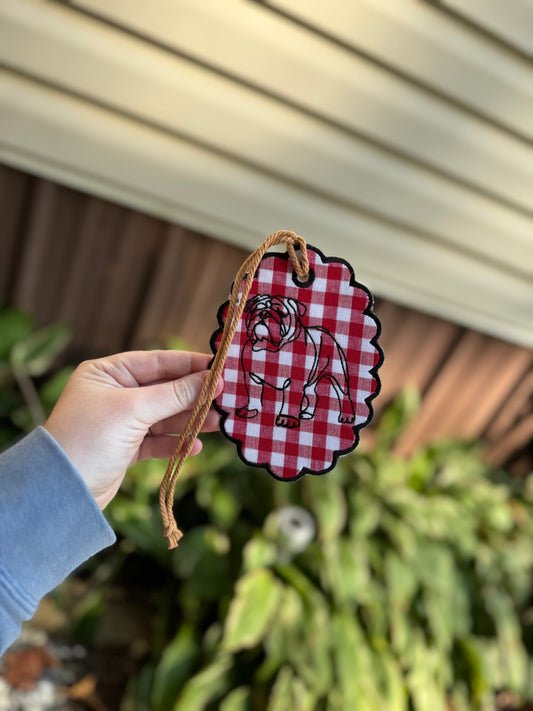 Georgia bulldog embroidery car hanger